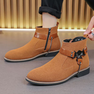 NUDANLAI | Retro Suede Chelsea Boots