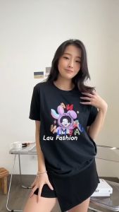Lau Fashion - Baju Kaos Wanita Butterfly Dandelion Flower Tee Tees Wanita Pria Lengan Pendek S-XXL Oversize Jumbo Blouse Blus Kaos Tshirt Korean Kpop Branded Kekinian Viral Keren Tmblr Tee