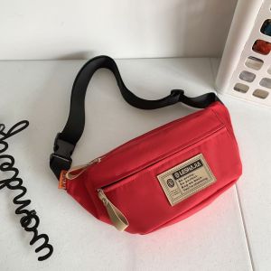 Casual Sporty Crossbody Bag for Men And Women Student Waist Bag Mobile Phone Pouch Street Trend Soft Handle Nylon Fabric