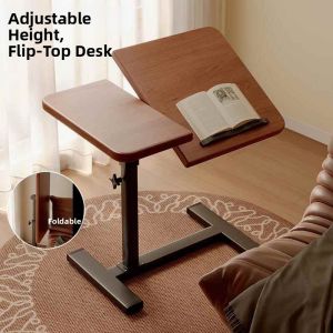 Adjustable Height Computer Desk Home Study Desk Living Room Sofa Table Foldable Workbench Portable Bedside Table AA58