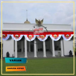Bendera Background Mini Merah Putih Garuda Panjang 5 Meter