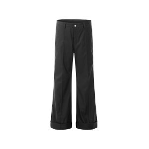 Trendy American Casual Suit Pants Mens Retro CleanFit Straight Leg Drapey Versatile Micro Flare Trousers Autumn Youth Fashion