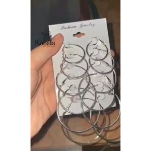 Anting Set 6 Ring Aksesoris Fashion Wanita Simple Model Terbaru Kekinian Elegan