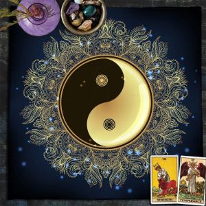 Khăn Trải Bàn Thờ Tarot Hình Khối Metatron Màu Vàng Xanh Hình Học Thiêng Liêng Dùng Cho Bói Toán Chiêm Tinh Wiccan Thiền Định Trang Trí.