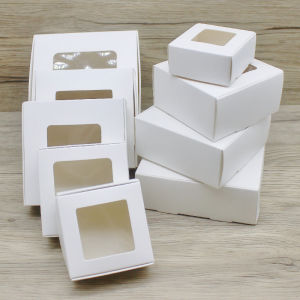 10pcs White/Kraft Paper/White Marble Colors Various Sizes of Square Packaging Paper Boxes Gift Boxes Candy Boxes