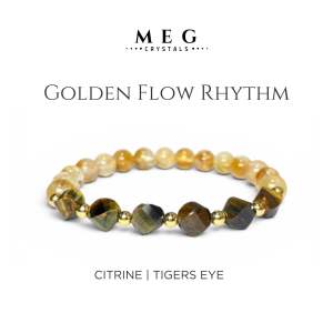 MEG Golden Flow Rhythm Citrine Tigers Eye Beaded Bracelet