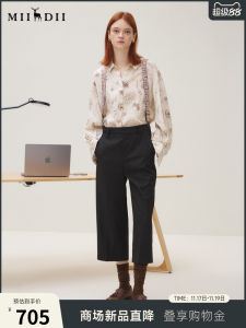 Womens Casual Trousers with Detachable Original Print Straight Leg Loose Cargo Pants High Waist Eighteen Length Polyester Fiber