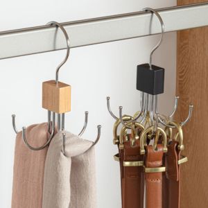 Multi functional rotatable six claw hook coat and hat hanger scarf and belt storage rack door hanger hook