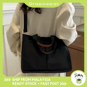 DROPASSIST 2201 Women Large Capacity Portable Shoulder Canvas Tote Bag Beg Tangan Wanita Kapasiti Besar