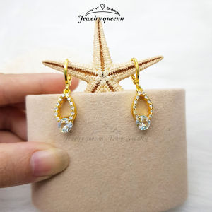 Bông Tai Nữ Titan Hình Elip 2 Lớp Đính Đá Trắng Xi Mã Vàng 18K Phong Cách Trẻ Trung B25V12 | Jewelry Queenn