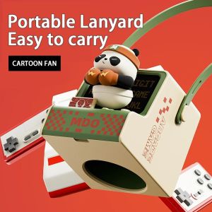 พัดลมคอพัดลมเล็กแบบพกพาแบตเตอรี่ปิดเสียงพัดลมทำความเย็นพัดลมแบบมือถือสำหรับนักเรียนความทรงจำในวัยเด็กพัดลมระบายความร้อนด้วยช่องเสียบ USB แบบชาร์จไฟได้พัดลมโต๊ะน่ารักการ์ตูน