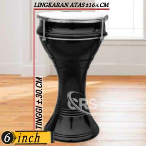 Calti Darbuka Dumbuk Anak Termurah Hitam Polos Ukuran 6 inch Kualitas Terbaik