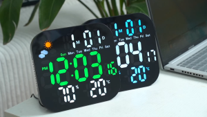 LED Weather Wall Clock with Multifunction Display & Alarm – For Office & Living Room