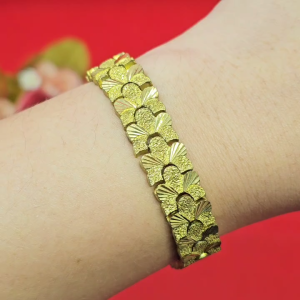 สร้อยข้อมือทองเหลืองโบราณลายเกล็ดปลา ความยาว 7 นิ้ว งานทองเหลืองแท้ งานดิบไม่ได้ชุบ ทองเหลืองโบราณ