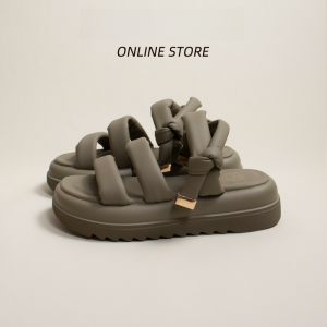 Korean Style Summer New Thick Heel Sandals Open Toe Fashionable Roman Style Beach Shoes Womens Outdoor Wear Versatile Stylish