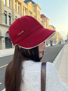 Thickened Double-Sided Winter Fur Hat Womens Duckbill Fisherman Cap Warm Lamb Velvet Face Slimming Travel Casual Style