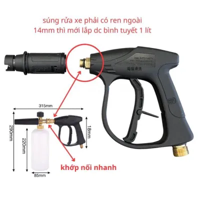 Bình tạo bọt tuyết máy rửa xe Bình xịt bọt tuyết 1L cao cấp