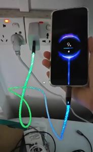 66W 6A USB To Type C Data Wires Fast Charging RGB Breathing Luminous Gradient Light Data Cable Dual Type-C Fast Charging Cords
