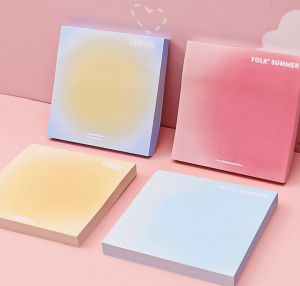 Colorful Sticky Note 50 Sheets | Ins Colorful Cartoon Minimalist Sticky Notes | Learning Sticky Note | Stationary Message Note Memo Pads Student Office Organizer Kids Gift School Bookmark Sticker Label | Ready Stock