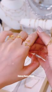 Cincin Nama TItanium 316L Stainleess Steel Lapis Emas 18K - Luna Ring