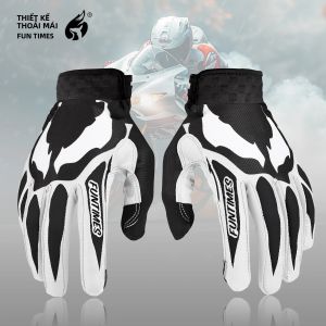 Găng Tay Đi Xe Máy Nam Bảo Vệ Toàn Bộ Ngón Tay Chống Mài Mòn Dùng Được Cho Xe Đạp Leo Núi Địa Hình 100% Polyester