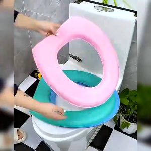 EVA Toilet Seat Cover Waterproof Removable Fast Drying Bathroom Toilet Seat O-Shaped Not Easily Deformed Toilet Seat Pad