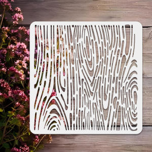 2PCS 11.8inch Wood Grain Painting Stencil Template for DIY Wall Fabric Wood Crafts