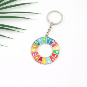 UN Sustainable Development Goal Destiny Wheel Keychain Backpack Pendant Decorative Zinc Alloy Creative Gift Keychain