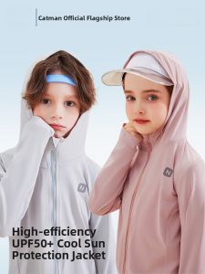 Miiow | Childrens Summer Lightweight Outdoor UV Protection Clothing Cool Sensation Sunscreen Coat For Boys And Girls Sports Style