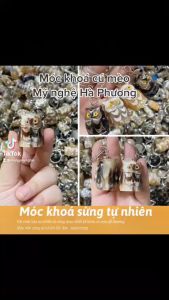 Móc Treo Chìa Khoá CÚ MÈO Bằng Sừng Loại Đẹp Xuất Khẩu