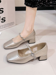 YX | French Style Square Toe Mary Jane Pumps High Heel