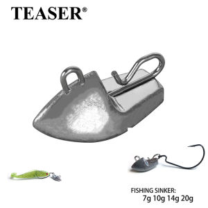 TEASER 5pcs  A019  7g10g14g20g Ship Shaped Water Droplets Weights Fishing Oval Sinker Quick Sinking Connect Fishing Accessories
