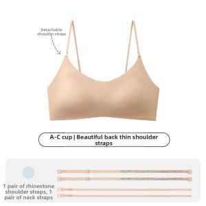 LUCKMEEY | Seamless Strap Thin Wirefree Side Smoothing Bra