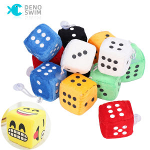 DENOSWIM 6CM Soft Dice Plush Toys Fun Games Props Party Supplier Kids Doll Fuzzy Dice Dots Bag Pendant