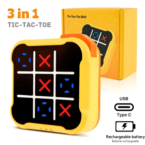 3in1 Electronic TIC-TAC-TOE Bolt Chess Game Multifunctional Children Puzzle Toys Portable Handheld Board Game Toys Kids Gifts