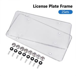 Universal Clear License Plate Cover Transparent Protective Number Plate Shield Car Exterior Auto Accessories