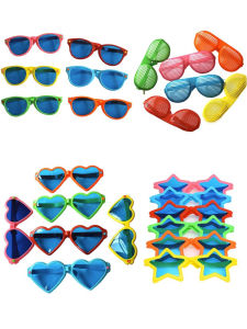 แว่นตา Cosplay ทรงหัวใจสีสันสดใส ทรงหัวใจ ทรงกลม ขนาดใหญ่ สำหรับงานปาร์ตี้ งานแต่งกาย งานเลี้ยง แว่นตาสำหรับแฟนหนังสือ