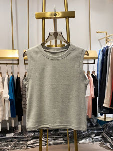 [Xiaoai Stall Real Shot] Solid Color Stretch Vest Womens Summer Korean Style Loose Bottoming round Neck Inner Suspender