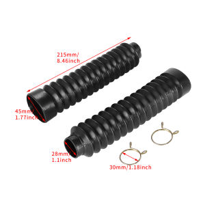 Black Motorcycle Rubber Front Fork Shock Absorbed Dust Proof Sleeve Protector Cover Damping Gaiters Gators Boots Universal