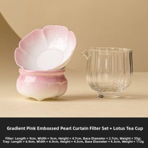 JISU | Gradation Pink Ceramic Handcrafted Tea Filter for Home Use