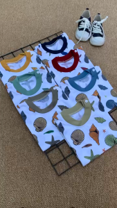 Salwa Baby - Satu Setelan Pakaian Bayi Laki Laki & Perempuan / Set Bayi Lengan Pendek Celana Pempers Pendek / Setelan Baju Bayi Usia 3-12 Bulan / Baju Bayi / Celana Bayi / Piyama Bayi Kancing Pundak Motif Seaworld