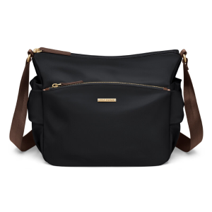 GOLF QUALITY Sling Bag for Woman Waterproof Nylon Single Shoulder Bag Multi-Layer Casual Shouler Bag Ladies Leisure Versatile Crossbody Bag Black Apricot Light Weight Sling Bag