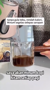 Kopi Hitam dengan Enzim L-karnitin black coffee Weight Loss、Fat Burn、emission Scrape Grease Detoxification Belly Fat Burner、Metabolism Booster