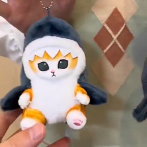 13/20/33cm Shark Cat Doll Plush Toys Backpack Pendant Ornament Gifts Skin Friendly Sleeping Pillow