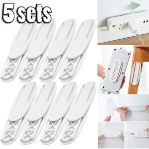5sets Wall-Mounted Self-Adhesive Desktop Socket Fixer / Self-Adhesive Power Strip Holder / Punch-free Self-Adhesive Fixator / Seamless Strip Adhesive Holder