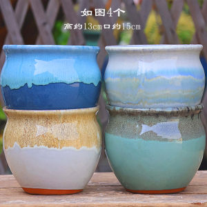 Succulent Flower Pot Special Offer Big Sale Ceramic Large Diameter Old Pile Stoneware Breathable Orchid Green Plant Master Old Pile Basin
