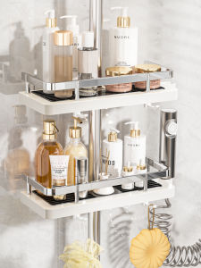 Bathroom Shower Head Storage Rack Non-Drilling Installation Shower Spray Pole Bathrooms Plastic Storage Shelf for Shower Room