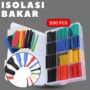 HOHODALINK Pembungkus Kabel 530Pcs HeatShrink Tube Selang Bakar Kabel Isolasi Bakar - PK