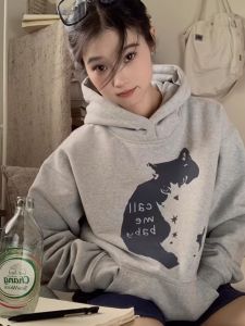 สไตล์อเมริกัน โอเวอร์ไซส์ เสื้อฮู้ด ผู้หญิง ฤดูใบไม้ผลิ ฤดูใบไม้ร่วง ระบบเกาหลีบาง หลวม ลำลอง แฟชั่น น้ำหนักเบา เสื้อแจ็คเก็ต เสื้อโค้ท