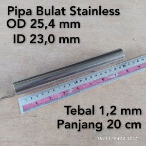 Pipa Bulat Stainless OD 254 mm ID 230 mm Tebal 12 mm Panjang 20 cm